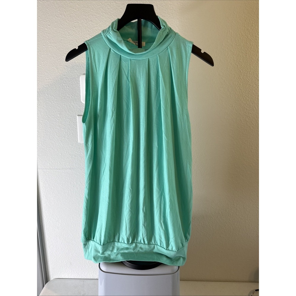 Zenana‎ Women's Soft High Neck Top Classic Comfort Green Size XL
